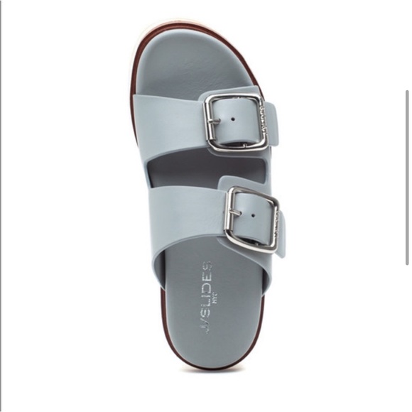 NWT J/SLIDES BOWIE Grey Leather Sandal - Picture 5 of 15